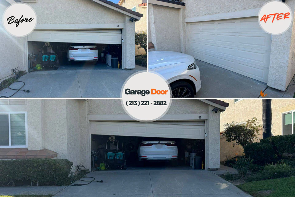 Before and after: garage door repair Baiting Hollow, NY